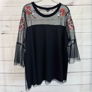 Torrid black and floral top